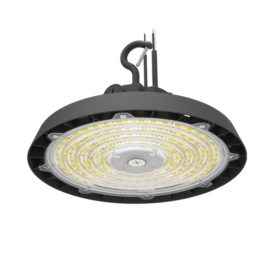 Orion - UFO Highbay R3 | BeamFlex™ Adjustable Beam Angle Technology: 60°/90°/120° | Selectable Wattage 250/280/300/320W | Up to 180LM/W | Selectable CCT 35/40/50K | 10FT Cord | 120-347V | 0-10V Dim | Black Finish