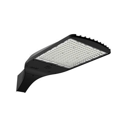 Reno Aerolux - Area Light R2 | BeamFlex™ Adjustable Beam Angle Technology: T2/T3/T4/T5 | Selectable Wattage: 180/240/300W | Selectable CCT: 3000/4000/5000K | 120-347V | Square to Round Pole Adaptor Included | RENO-AEROLUX-SB-MW-DV-MCCT-ABA-R2 / R53064, R53065, R53066 — Color: Black
