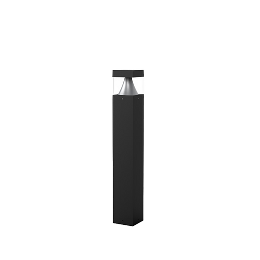 Sylo - 41" Square, Flat Top Bollard - Selectable Wattage 14/19/24W - Selectable CCT 30/40/50K - 120-347V - Black Finish — Title: Default Title
