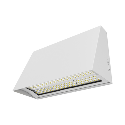 OPS - Architectural Slim Full Cut-off Wall Pack R3 | BeamFlex™ Adjustable Beam Angle: T2/T3/T4 | Selectable Wattage: 90/120/150W | Selectable CCT: 3000/4000/5000K | 140LM/W | 120-347V | Built-In Photocell — Color: White
