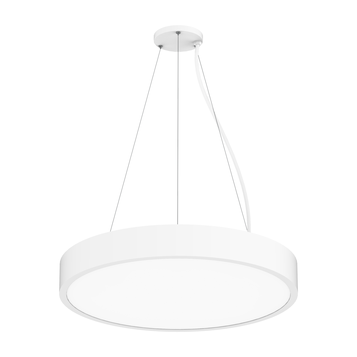 Reno Evoke - 24" Round Highbay Fixture | Selectable Wattage: 40/60/80/100W | Selectable CCT: 27/30/35/40/50K | 120-347V | RENO-EVOKE-24-DV-MW-MCCT / R34503, R34504 — Color: White