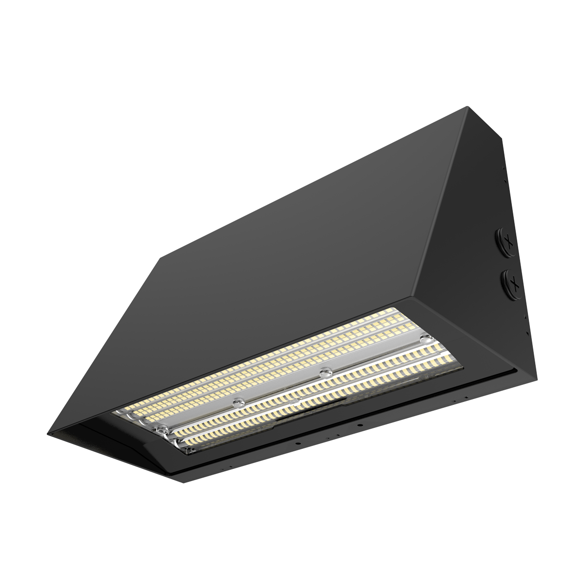 Reno OPS - Architectural Slim Full Cut-off Wall Pack R2 | BeamFlex™ Adjustable Beam Angle: T2/T3/T4 | Selectable Wattage: 60/80/100W | Selectable CCT: 3000/4000/5000K | 140LM/W | 120-347V | Built-In Photocell | RENO-SFWP-DV-MCCT-ABA-G2-R2 / R51212, R51213 — Color: Black