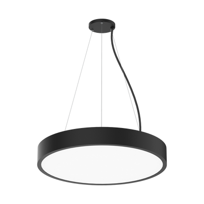 Evoke - 24" Round Highbay Fixture | Selectable Wattage: 40/60/80/100W | Selectable CCT: 27/30/35/40/50K | 120-347V — Color: Black