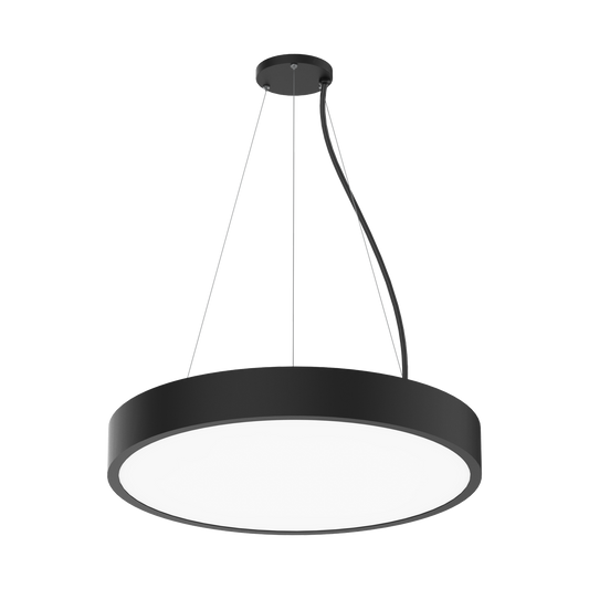 Evoke - 24" Round Highbay Fixture | Selectable Wattage: 40/60/80/100W | Selectable CCT: 27/30/35/40/50K | 120-347V — Color: Black