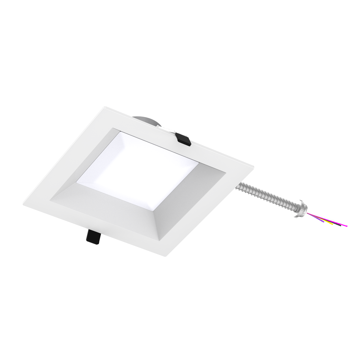 Reno Zeta - 8" Square Commercial Downlight - Selectable Wattage 15/20/25/30/35W - Selectable CCT 2700/3000/3500/4000/5000K - 120-347V - 3-in-1 Dimming | RENO-DL8-MW-DV-MCCT-SQ - White - RENO-DL8-MW-DV-MCCT-SQ-WH