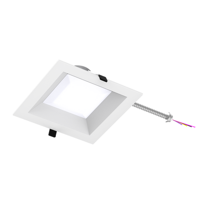 Reno Zeta - 8" Square Commercial Downlight - Selectable Wattage 15/20/25/30/35W - Selectable CCT 2700/3000/3500/4000/5000K - 120-347V - 3-in-1 Dimming | RENO-DL8-MW-DV-MCCT-SQ - White - RENO-DL8-MW-DV-MCCT-SQ-WH