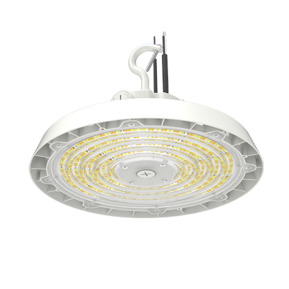 Orion - UFO Highbay R1 | BeamFlex™ Adjustable Beam Angle Technology: 60°/90°/120° | Selectable Wattage 80/100/120/160W | Up to 180LM/W | Selectable CCT 35/40/50K | 10FT Cord | 120-347V | 0-10V Dim — Color: White