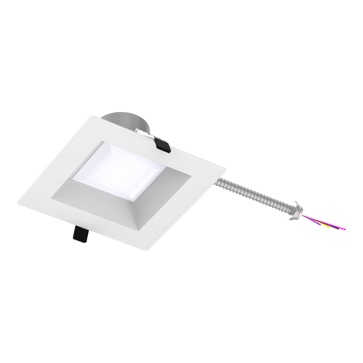 Reno Zeta - 6" Square Commercial Downlight - Selectable Wattage 15/18/22/26/30W - Selectable CCT 2700/3000/3500/4000/5000K - 120-347V - 3-in-1 Dimming | RENO-DL6-MW-DV-MCCT-SQ - White - RENO-DL6-MW-DV-MCCT-SQ-WH