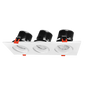 Product Display Visual of the SKU: RENO-LED-AURA-35-S36W-5CCT-WH-SQ for Marketing of theReno Square 3-Head Regressed Gimbal | RENO-LED-AURA-35-S36W-5CCT-XX-SQ | RENO-LED-AURA-35-SQ