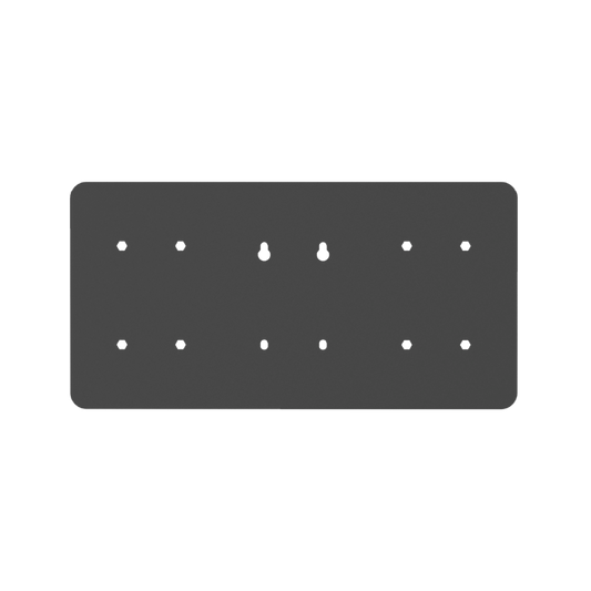 Product Display Visual of the SKU: RENO-EVC2-BSYS(B) Standard Board for Marketing of theReno EVC Dual Charger Mounting Bracket (Standard Board) | RENO-EVC2-BSYS(B) Standard Board