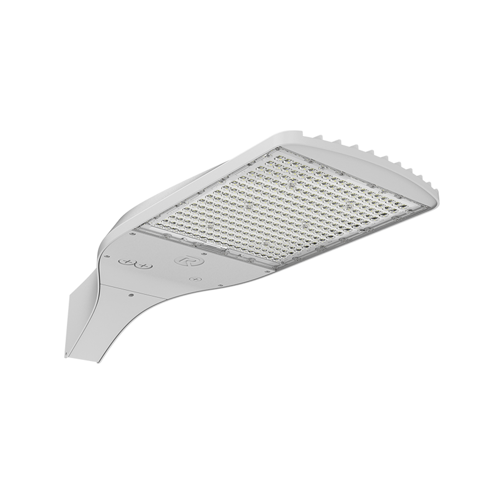 Aerolux - Area Light R1 | BeamFlex™ Adjustable Beam Angle Technology: T2/T3/T4/T5 | Selectable Wattage: 90/120/150W | Selectable CCT: 3000/4000/5000K | 120-347V | Square to Round Pole Adapter Included — Color: White