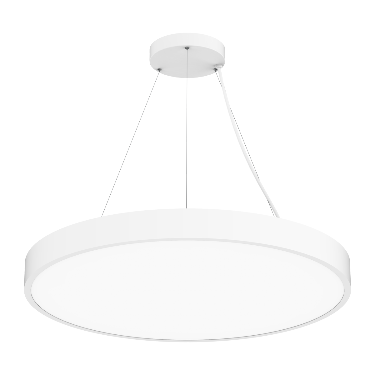 Reno Evoke - 36" Round Highbay Fixture | Selectable Wattage: 60/100/140/175W | Selectable CCT: 27/30/35/40/50K | 120-347V | RENO-EVOKE-36-DV-MW-MCCT / R34505, R34506 — Color: White
