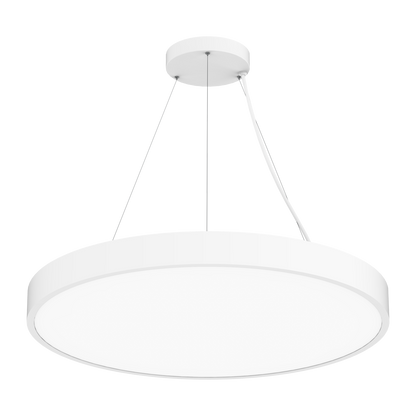 Reno Evoke - 36" Round Highbay Fixture | Selectable Wattage: 60/100/140/175W | Selectable CCT: 27/30/35/40/50K | 120-347V | RENO-EVOKE-36-DV-MW-MCCT / R34505, R34506 — Color: White