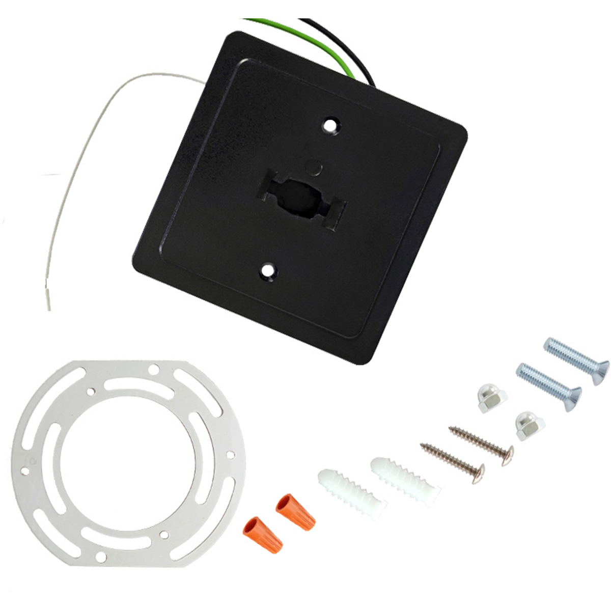 Monopoint canopy allows any Story Series Track Head to be mounted as a Ceiling fixture — Finish: Black