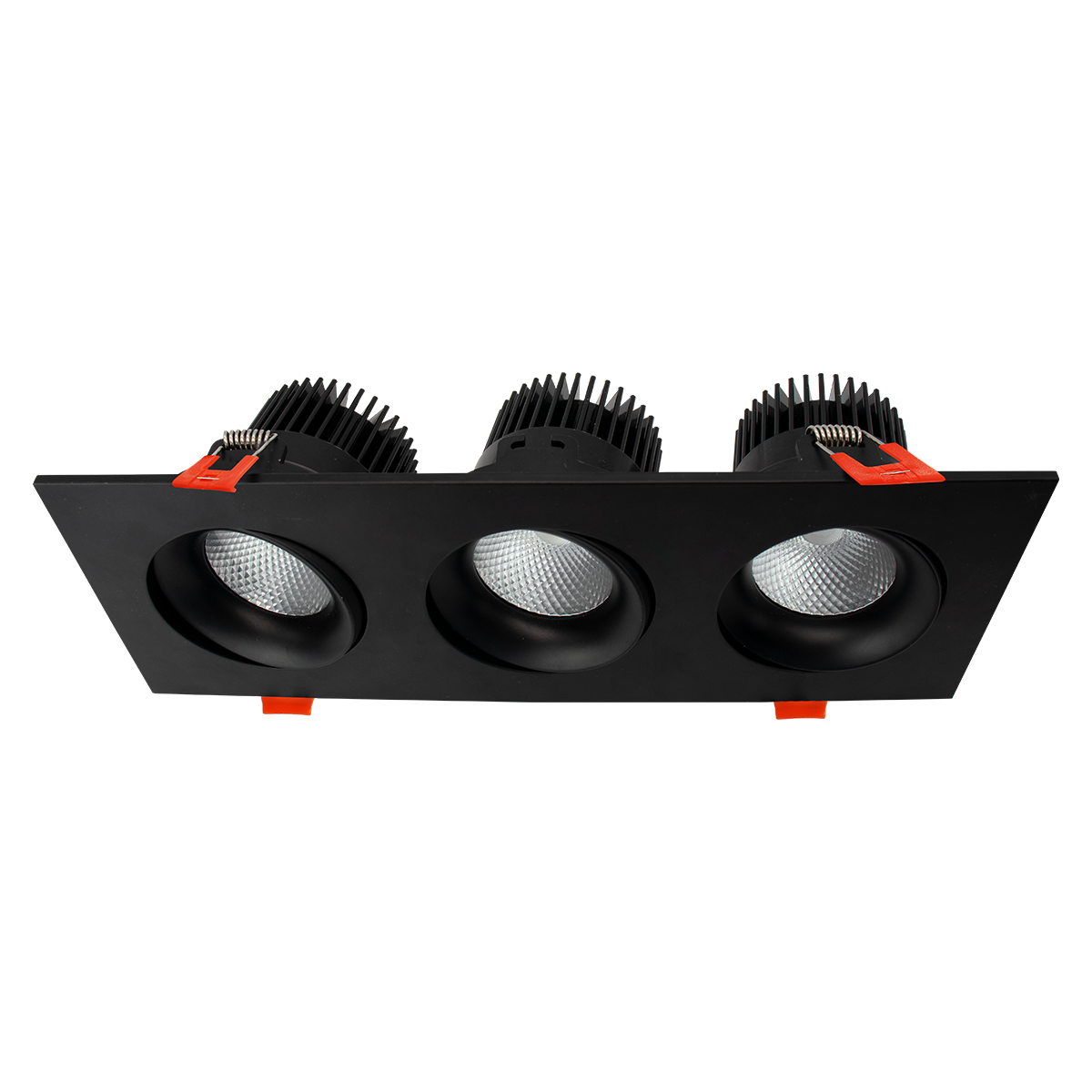 Reno Square 3-Head Regressed Gimbal | RENO-LED-AURA-35-S36W-5CCT-XX-SQ | RENO-LED-AURA-35-SQ / R36129, R36130