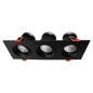 Reno Square 3-Head Regressed Gimbal | RENO-LED-AURA-35-S36W-5CCT-XX-SQ | RENO-LED-AURA-35-SQ / R36129, R36130