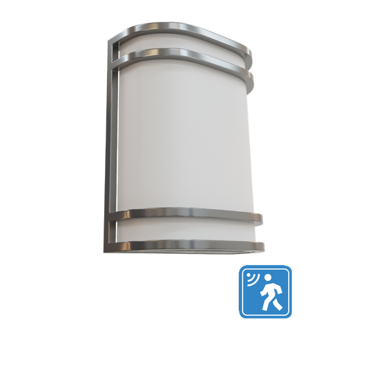 Deco - BRUSH NICKEL WALL SCONCE with Integrated Microwave Sensor - Selectable Wattage: 11W/15W/23W - Selectable CCT 27/30/35/40/50K - 120V - **Requ... — Title: Default Title