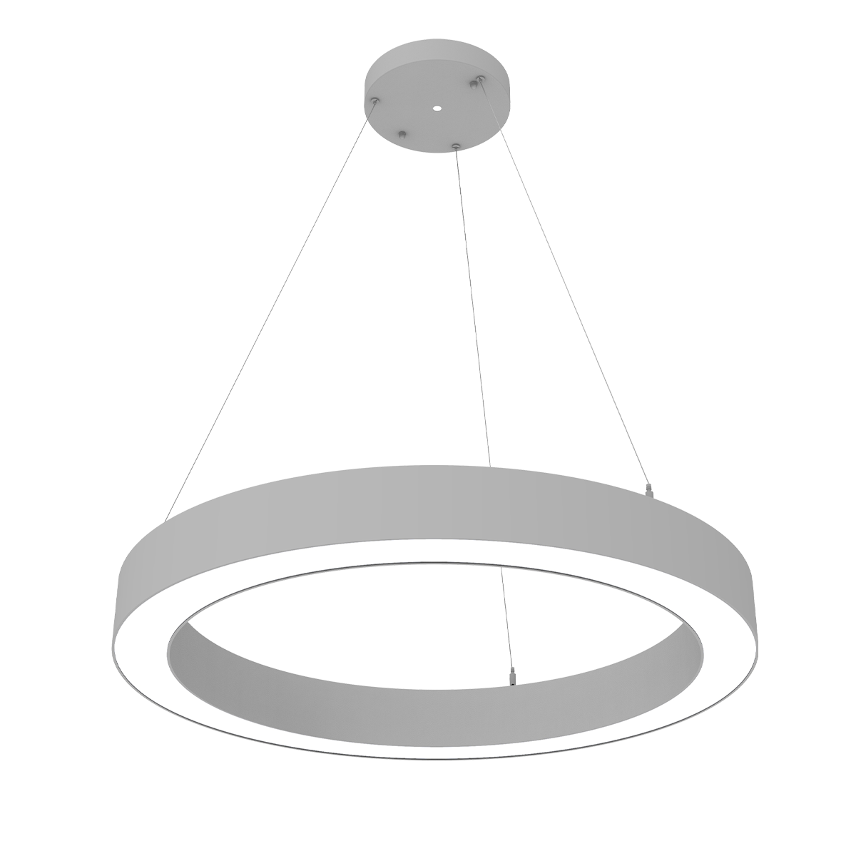 Reno Aurora - 48" Architectural Ring Fixture Selectable Wattage: 40/60/80/100W - Selectable CCT: 30/35/40/50K - Selectable Direct And Indirect Light Ratios - 120-347V - Suspension Cables And Canopy Included - DLC Pending — Color: White