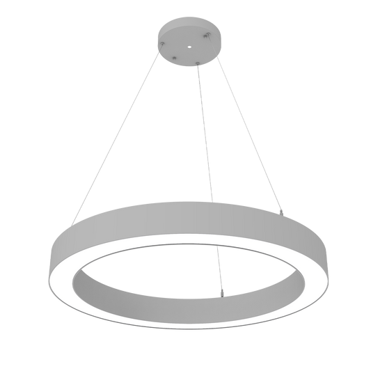 Reno Aurora - 48" Architectural Ring Fixture Selectable Wattage: 40/60/80/100W - Selectable CCT: 30/35/40/50K - Selectable Direct And Indirect Light Ratios - 120-347V - Suspension Cables And Canopy Included - DLC Pending — Color: White