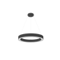 Reno Aurora - 24" Architectural Ring Fixture Selectable Wattage: 10/20/30/40W - Selectable CCT: 30/35/40/50K - Selectable Direct And Indirect Light Ratios - 120-347V - Suspension Cables And Canopy Included - DLC Pending — Color: Black