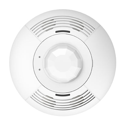 Lutron LOS Series CLNG-mount Occupancy Sensor, Dual Technology self-adaptive with additional contact closure output, relay module option, 20-24VDC, 2000 FT coverage, 360 degree field of view in white