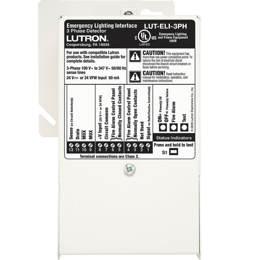 Lutron Emergency Lighting Interface - 3-Phase Power Loss Detector - UL 924 | LUT-ELI-3PH