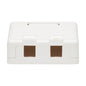 Product Marketing Image of Simply Secured SKU: SMK2-WH by Vendor Grid Networking Product 2-Port Surface Mount Box - White, For Keystone Jacks & Low-Voltage Outlets | SMK2-WH