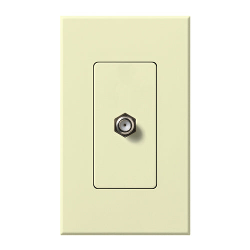 Lutron Nova T Coaxial Cable Jack - Single Gang F-Style 75 Ohm - Architectural Matte | NT-CJ