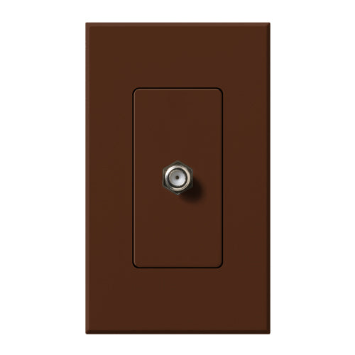 Lutron Nova T Coaxial Cable Jack - Single Gang F-Style 75 Ohm - Architectural Matte | NT-CJ