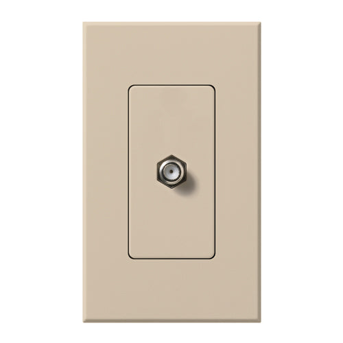 Lutron Nova T Coaxial Cable Jack - Single Gang F-Style 75 Ohm - Architectural Matte | NT-CJ