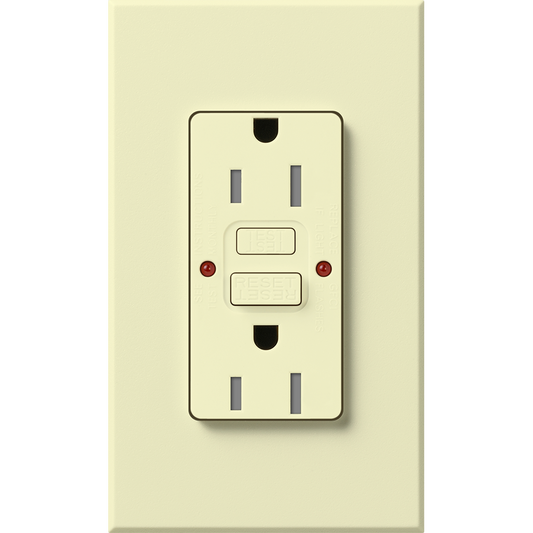 Lutron Nova T 15A Self-Testing GFCI Receptacle 120V Architectural Matte | NTR-15-GFST