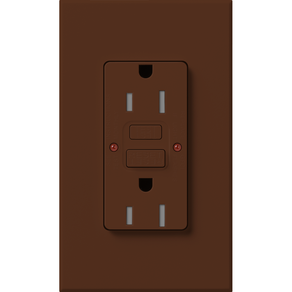 Lutron Nova T 15A Self-Testing GFCI Receptacle 120V Architectural Matte | NTR-15-GFST