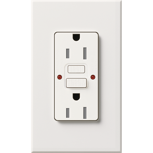 Lutron Nova T 15A Self-Testing GFCI Receptacle 120V Architectural Matte | NTR-15-GFST