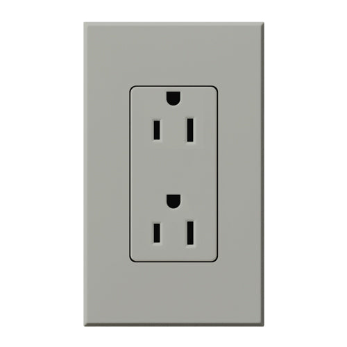 Lutron Nova T Duplex 15A Receptacle 125V- Architectural Matte Finish | NTR-15