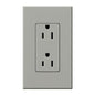 Lutron Nova T Duplex 15A Receptacle 125V- Architectural Matte Finish | NTR-15