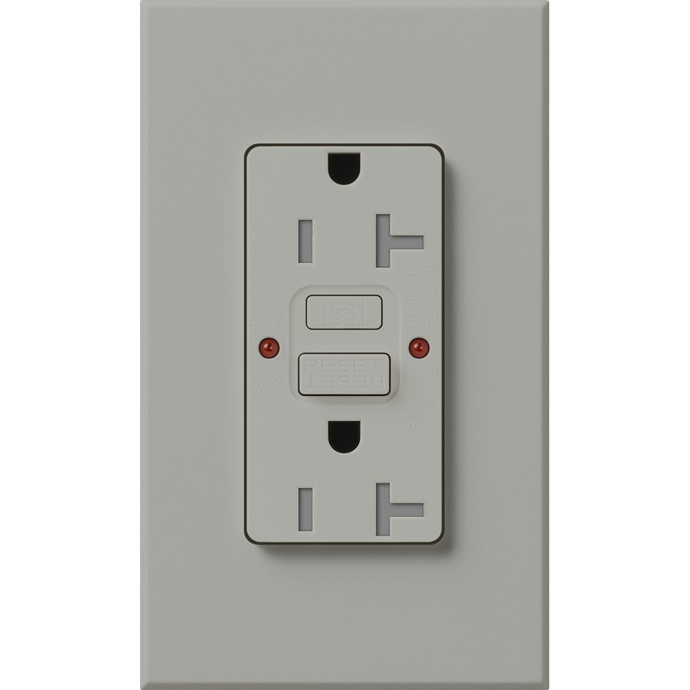 Lutron Nova T 20A Self-Testing GFCI Receptacle - Tamper-Resistant | NTR-20-GFST