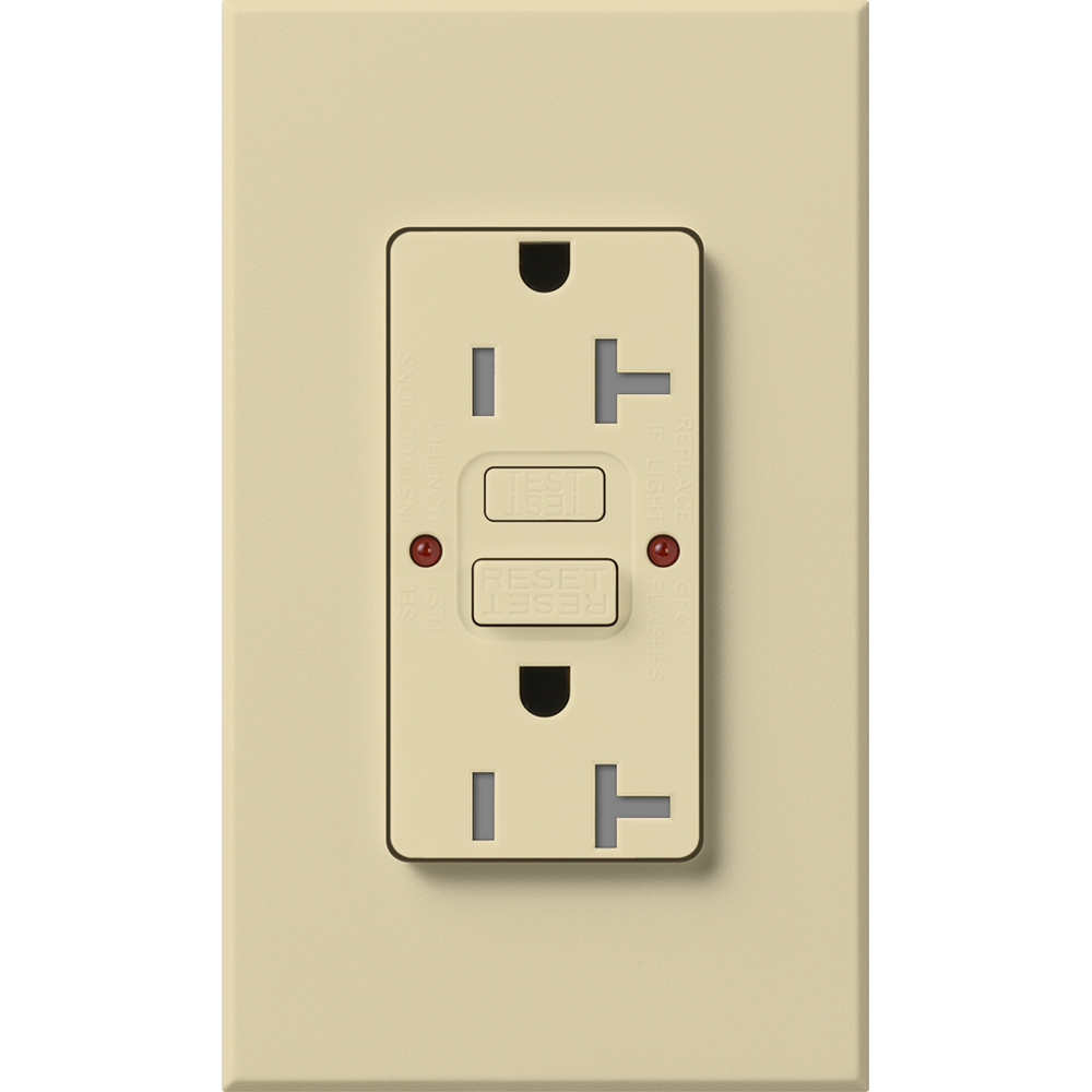 Lutron Nova T 20A Self-Testing GFCI Receptacle - Tamper-Resistant | NTR-20-GFST
