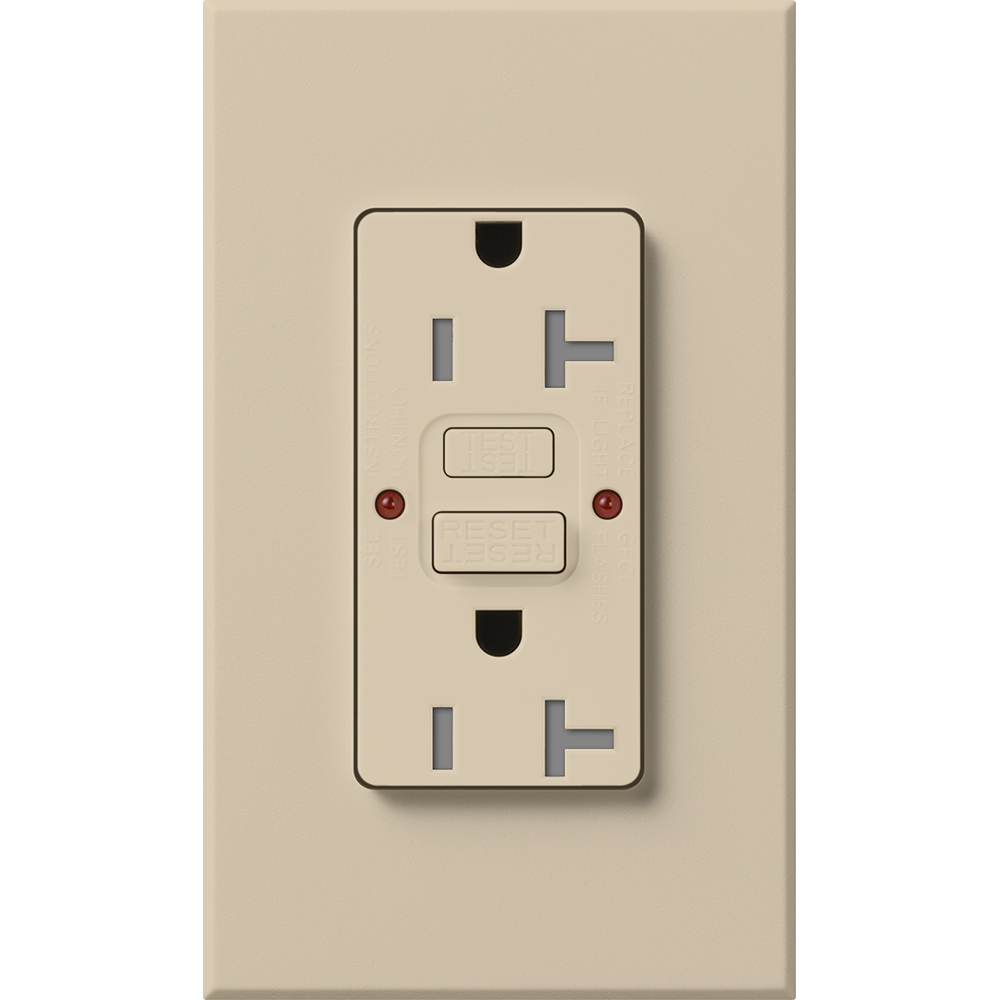 Lutron Nova T 20A Self-Testing GFCI Receptacle - Tamper-Resistant | NTR-20-GFST