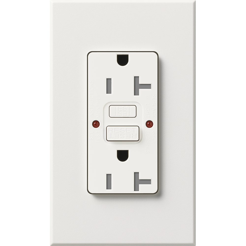 Lutron Nova T 20A Self-Testing GFCI Receptacle - Tamper-Resistant | NTR-20-GFST