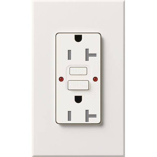 Lutron Nova T 20A Self-Testing GFCI Receptacle - Tamper-Resistant | NTR-20-GFST