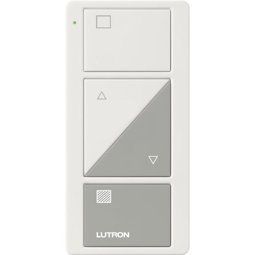 Product Display Visual of the SKU: PJ2-2BRL-GWG-S01 for Marketing of theLutron Pico Smart Remote, 2-Button with Raise/Lower (Shade Icons) | PJ2-2BRL-XX-S01