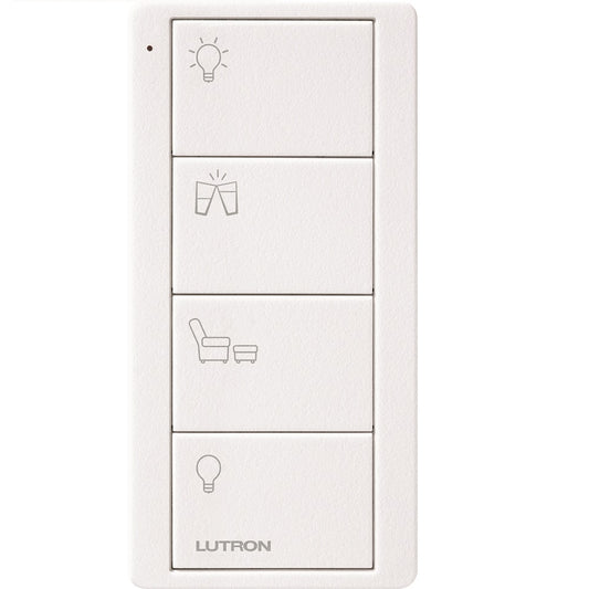 Product Display Visual of the SKU: PJ2-4B-TSW-P13 for Marketing of theLutron Pico Smart Remote, 4-Button Scene Keypad (Any Room Icons) | PJ2-4B-XX-P13