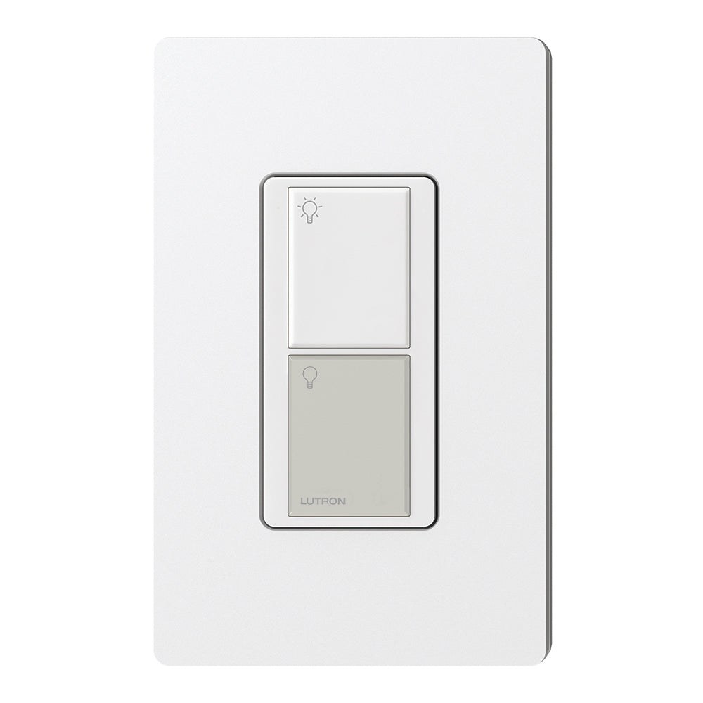 Product Display Visual of the SKU: PX-2B-GWG-I01 for Marketing of theLutron Pico Wired Control, 2-Button, 20V (Light Icons) | PX-2B-XX-I01