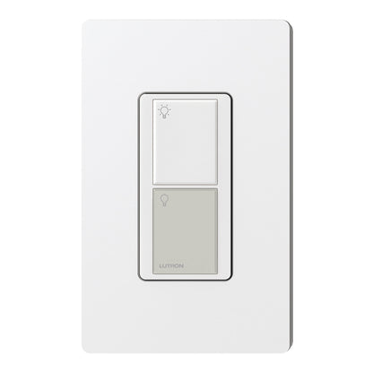 Product Display Visual of the SKU: PX-2B-GWG-I01 for Marketing of theLutron Pico Wired Control, 2-Button, 20V (Light Icons) | PX-2B-XX-I01