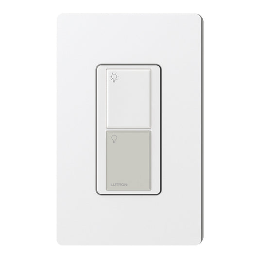 Product Display Visual of the SKU: PX-2B-GWG-I01 for Marketing of theLutron Pico Wired Control, 2-Button, 20V (Light Icons) | PX-2B-XX-I01