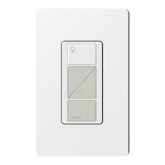 Product Display Visual of the SKU: PX-2BRL-GWG-I01 for Marketing of theLutron Pico Wired Control, 2-Button with Raise/Lower, 20V (Light Icons) | PX-2BRL-XX-I01