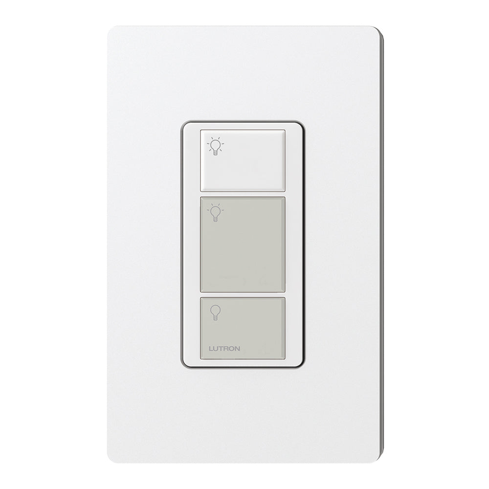 Product Display Visual of the SKU: PX-3B-GWG-I01 for Marketing of theLutron Pico Wired Control, 3-Button, 20V (Light Icons) | PX-3B-XX-I01