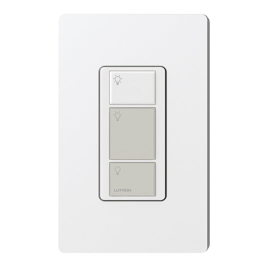 Product Display Visual of the SKU: PX-3B-GWG-I01 for Marketing of theLutron Pico Wired Control, 3-Button, 20V (Light Icons) | PX-3B-XX-I01