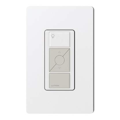 Product Display Visual of the SKU: PX-3BRL-GWG-I01 for Marketing of theLutron Pico Wired Control, 3-Button with Raise/Lower, 20V (Light Icons) | PX-3BRL-XX-I01