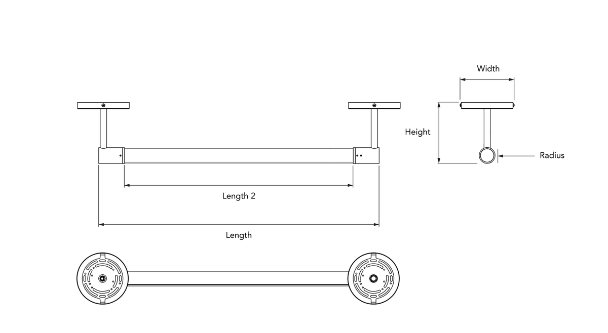 RENO HaloTube manufacturer dimensional drawing and length matrix